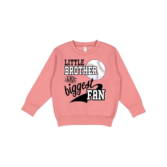 Inktastic Little Brother and Biggest Fan Baseball Family Fan Toddler Sweatshirt