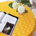 thumbnail image 2 of Round Tablecloth 150cm Cotton and Linen Fabric Twill Tablecloth Simple Nordic Style Fresh Durable Reusable Wrinkle-Resistant Decoration for Kitchen Dining Table (Yellow, Diameter 150cm), 2 of 5