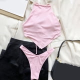 Women's Swimsuit New European Chest Covering Bikini Split Nylon Spandex ...