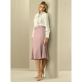 thumbnail image 3 of DARING DIVA Women Fishtail High Waist Belted Work Midi Mermaid Skirts 2XL Pink, 3 of 6