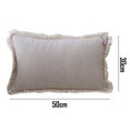 thumbnail image 2 of Flax pillow cover-office waist pillow cover-bedside cushion cover - beige, 2 of 5