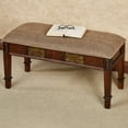 Sarantino Upholstered Bench Natural Cherry 37 inches wide x 16 inches ...