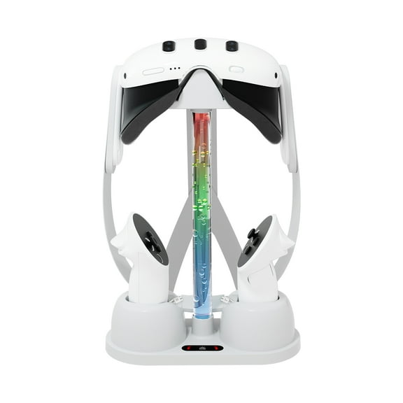 Charging Dock For Meta Quest 3, Magnetic Charging Station For Quest 3 VR Headset & Controllers, VR Display Charger With RGB Lights