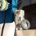thumbnail image 3 of 20 Oz Dachshund Footprint Coffee Tumbler Double Wall Insulated Stainless Steel Water Bottle | Metal Reusable Thermoses Flask with Cup Cap | Leak & Sweat Proof with Anti-Dust Lid, 3 of 7