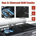 thumbnail image 6 of Bestfire Double Fuel Propane Gas Charcoal Grill Combo Black Dual Lids, 2 Side Shelves for Outdoor and Backyard Cooking, 6 of 7
