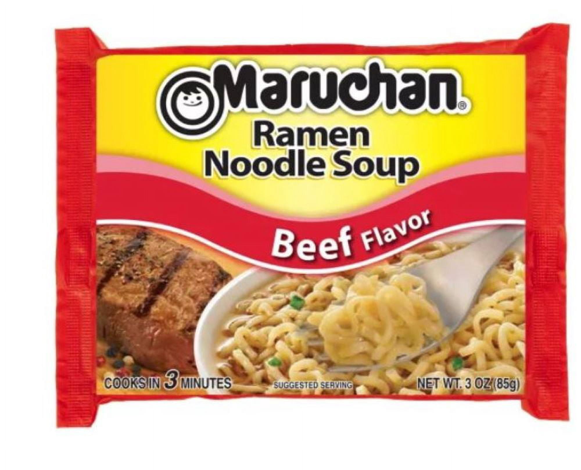 Maruchan, Ramen Creamy Chicken, Roast Beef, Chili, and Beef Noodles Variety Pack Soup, 3 Oz, 24 Ct