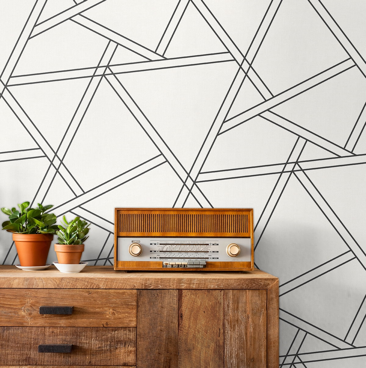 NextWall Railroad Geometric Peel and Stick Wallpaper