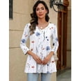 thumbnail image 6 of Weardear Womens V Neck 3/4 Sleeve Dressy Blouses Casual Loose Fit Tunic Tops Boho Business Blouses, 6 of 7