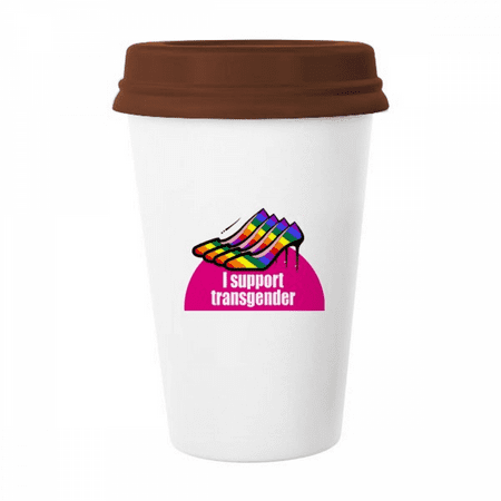 

I Support Bisexuals LGBT Rainbow Mug Coffee Drinking Glass Pottery Cerac Cup Lid