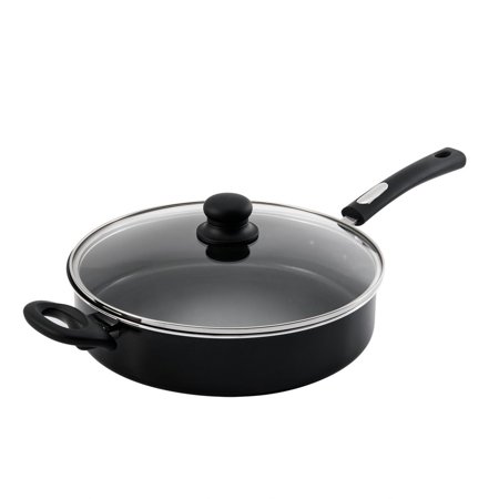 

Hamilton Beach 11 Inch Non Stick Aluminum Saute Pan with Glass Lid Black