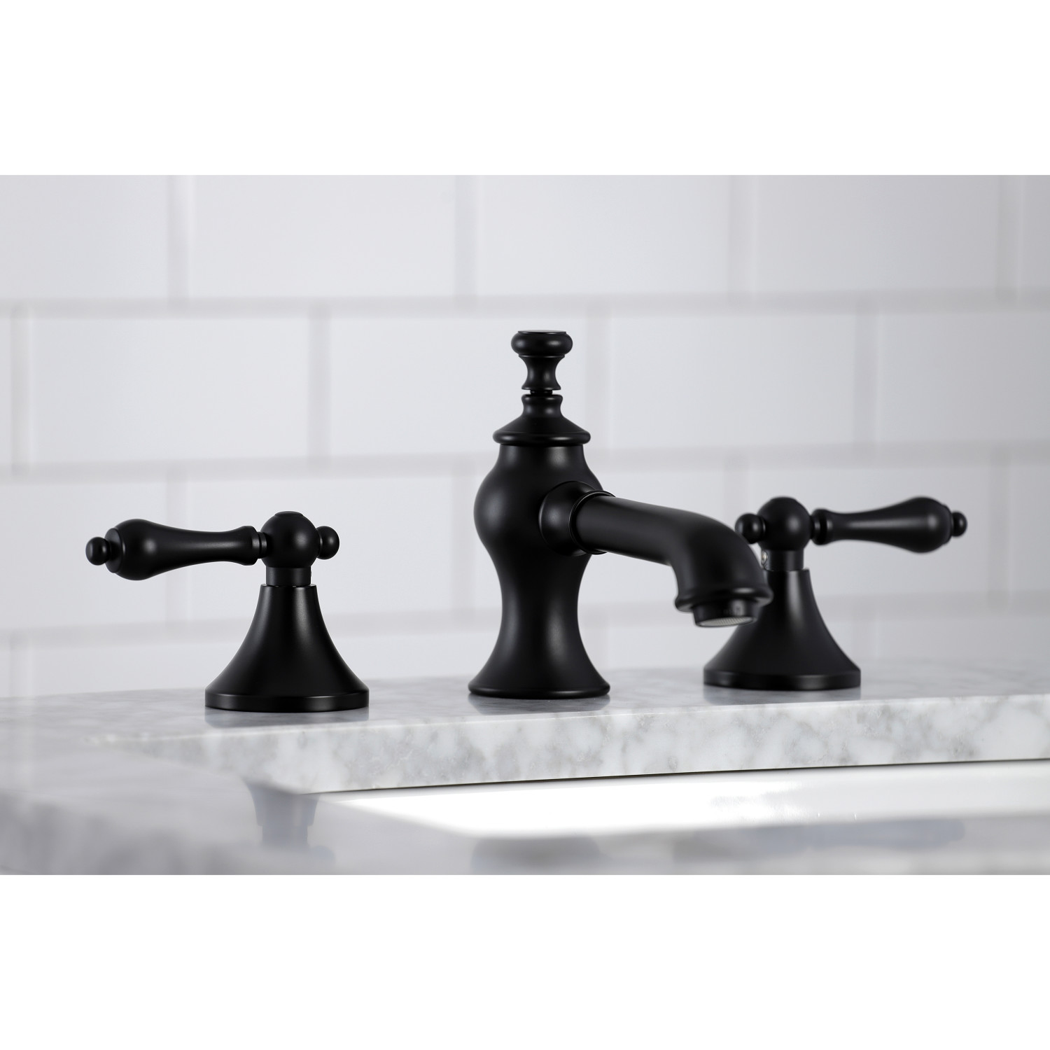 Kingston Brass KC7060AL Vintage 8 in. Widespread Bathroom Faucet, Matte Black