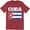 Red, variant on Cuba Fashion Country Souvenir Pride logo Cuban heritage national Flag Tee Shirt
