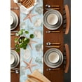 thumbnail image 2 of Coastal Starfish Table Runner 72 Inches, Blue Summer Beach Nautical Ocean Shell Bed Runner Dresser Scarves Tabletop for Indoor Outdoor Parties/Ceremony/Banquet, 14" x 72", 2 of 8