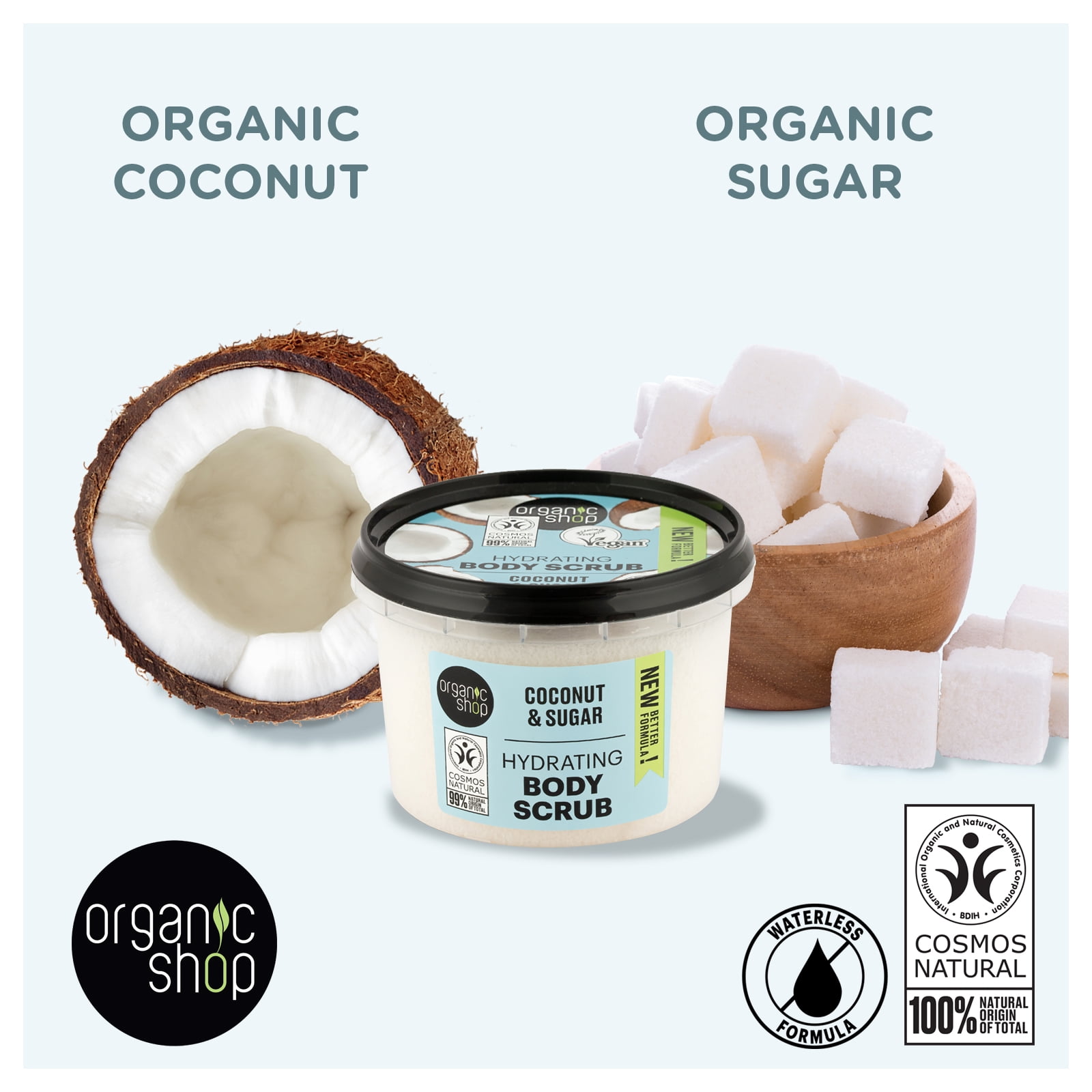 Organic Shop Coconut Bite Scrub – Körperpeeling Mit Kokos & Zucker, 450 Ml