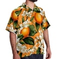 thumbnail image 2 of Tangerine Men's Button Down Casual Hawaiian Print Short Sleeve Summer Beach Shirt, 2 of 6