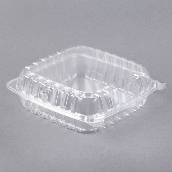 TableTop King C95PST1 9" x 9 1/2" x 3" ClearSeal Clear Hinged Lid Plastic Container - 200/Case