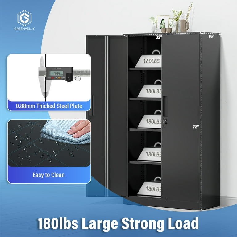 Suncrown Metal Garage Storage Cabinet with Locking Doors
