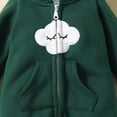 thumbnail image 4 of Bellafa Newborn Baby Boy Clothes Solid Long Sleeve Zipper Hooded Romper Jumpsuit with Pocket Fall Winter One Piece Outfits, 4 of 6