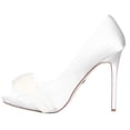 thumbnail image 4 of Womens Badgley Mischka Piper Platform Feather Peep Toe Dress Pumps - White, 4 of 6