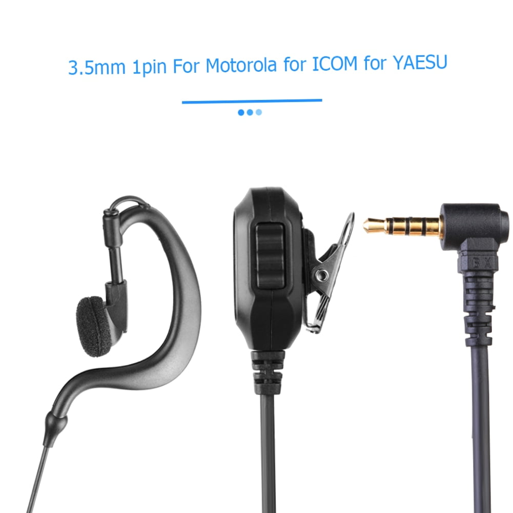 Walkie Talkie Earpiece Headset with Ptt Mic 1Pin Earphone Earpiece Headphone Multifunctional for Motorola Icom Yaesu Radio 3.5mm | TYPPKMM