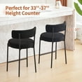 thumbnail image 6 of Furniliving Bar Stools Set of 2, Modern Counter Height Bar Stools with Back, Upholstered Bar Height Barstools for Kitchen Counter/Home Bar/Dining Room, Black, 6 of 9