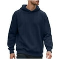 thumbnail image 2 of pstuiky camisa de manga larga para hombre, Blusa/camiseta informal de manga larga con capucha y cordón de color liso para hombre top de hombre xxl, 2 of 5