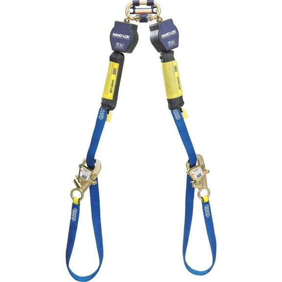 3M™ DBI-SALA® Nano-Lok™ Tie-Back Twin-Leg Quick Connect Self Retracting Lifeline, Web 3101374, 9 ft. (2.7m)