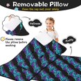 thumbnail image 3 of Butterfly and Teal Purple Pattern Teens Toddler Nap Mat with Pillow, Sleeping Mat Bag for Preschool Daycare 59"x22", 3 of 6