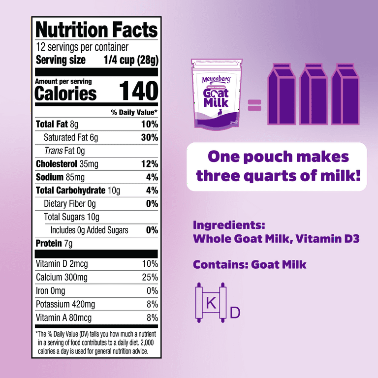 Meyenberg Goat Milk 6袋セット Meyenberg Powdered Goat Milk, 12 oz - Baker's