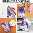 thumbnail image 2 of Romantic Purple Flowers Dish Towels Set of 6, Retro Style Washable Tea Towels Dishcloths Lint-Free 18x28 Inch Fast Drying for Kitchen Restaurant Bar Clean, 2 of 5