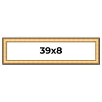 39x8 Frame Gold Plein Aire Solid Wood Picture Frame Width 2 Inches | Interior Frame Depth 0.5