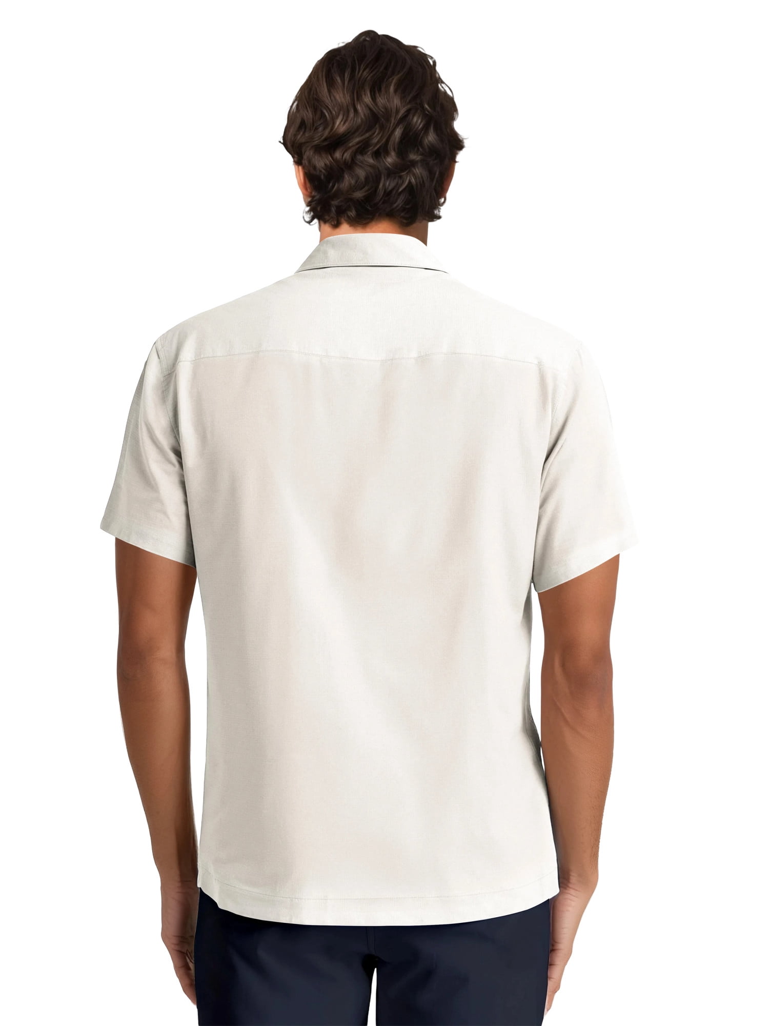 Havanera Men's and Big Men's Camp Collar Guayabera Short Sleeve Button-Down Shirt, Sizes S-5XL