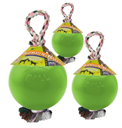jolly pets 4.5" rompnroll dog toy, small, apple