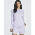 thumbnail image 2 of 2 Pack: Women's Ribbed Knit Long Sleeve Top and Shorts Pullover Lounge Pajama Set (Available In Plus Size), 2 of 6