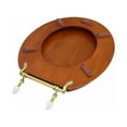 thumbnail image 6 of Renovators Supply Light Mahogany Wooden Toilet Seat Round Toilet Seat w/Brass PVD Hinges and Non Slip Bumper, 6 of 8