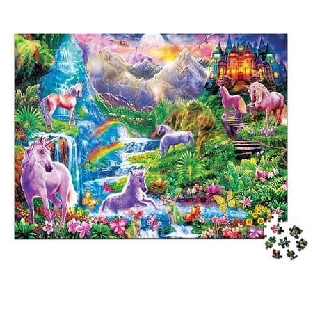 Glow-in-the-Dark Colorful Unicorns 500-Piece Jigsaw Puzzle