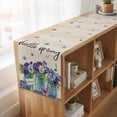 thumbnail image 6 of Table Runners 72 Inches Long Dress Scarves, Hello Spring Farmhouse Kitchen/Dining Table Runner, Coffee Tablerunners, Pastoral Purple Bottle Floral Rustic Burlap 18x72 Inch, 6 of 9