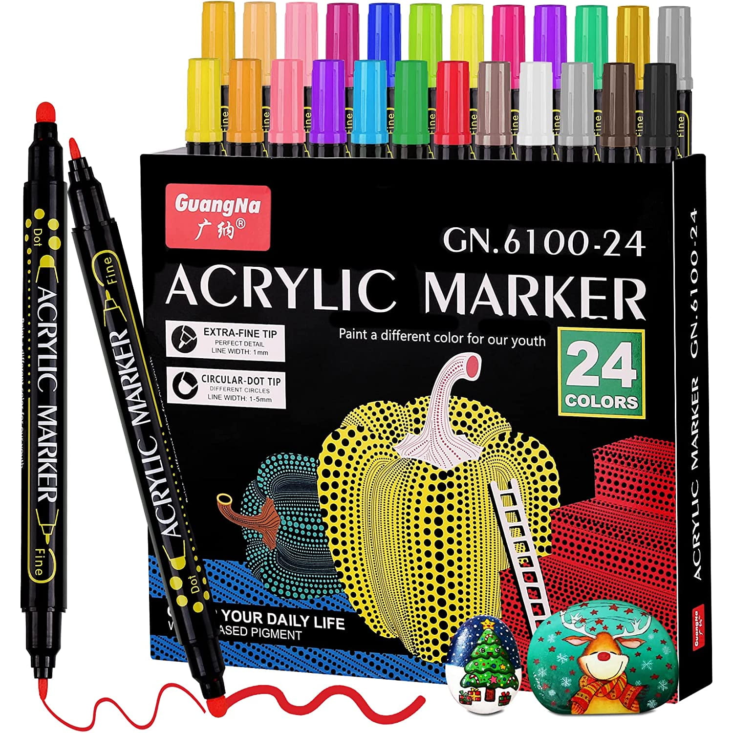 ARTISTRO Acrylic Paint Pens Extra Fine Tip 30 Colored Paint Markers