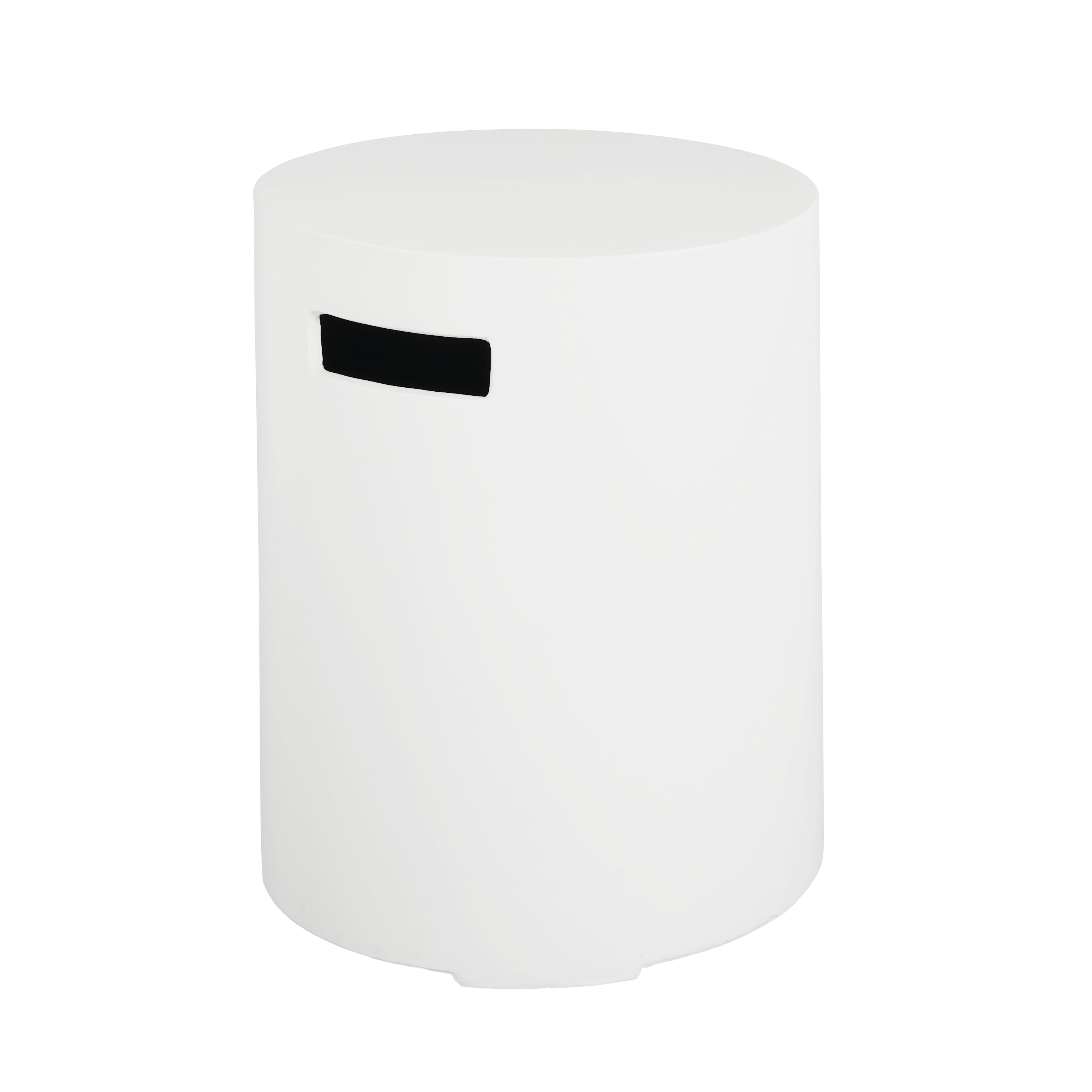 Mintazer 16" MGO Tank Holder Side Table Modern Lightweight Concrete Propane Tank Cover Table for Outdoor Patio, White
