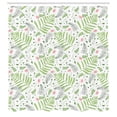 thumbnail image 2 of Ambesonne Spring Shower Curtain, Leaves Flowers on Plain Back, 69"Wx75"L, Pistachio Green Blush, 2 of 4