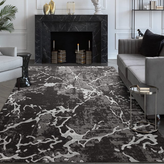BY COCOON 5'x7' Area Rug | Area Rugs For Living Room Carpet For Bedroom Rug Washable Rug (160 Cm x 225 Cm Grey Rug)