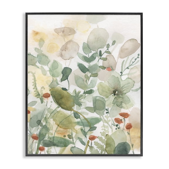 Stupell Industries Eclectic Layered Transparent Leaves Black Framed Giclee Art, 11 x 14, by Carol Robinson