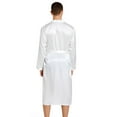 thumbnail image 7 of MSJUHEG Mens Pajamas Set Christmas Pajamas Men'S Solid Color Thin Loose Large Sleeved Spring And Autumn Smooth Cardigan Gown Bathrobe Pajamas For Men White Xxl, 7 of 7
