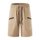 thumbnail image 4 of Pantalones Cortos para Hombre con Cremallera Bolsillos de Color Sólido Casual Multi-Bolsillo Cremallera Cordón Elástico-Cintura Carga Medio Pantalones Cortos, Poliéster, 4 of 7