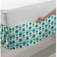thumbnail image 2 of Floral Bed Skirt, Abstract Design Flowers with Folkloric Inspirations, Elastic Bedskirt Dust Ruffle Wrap Around for Bedding Decor, 4 Sizes, Sea Blue Cream, by Ambesonne, 2 of 2