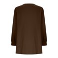 thumbnail image 4 of Women's Long Puff Sleeve V-Neck Dress Button Down Cotton-Linen Solid Casual Tunic Dress Loose Fit for Spring Summer Daily Wear, 4 of 5