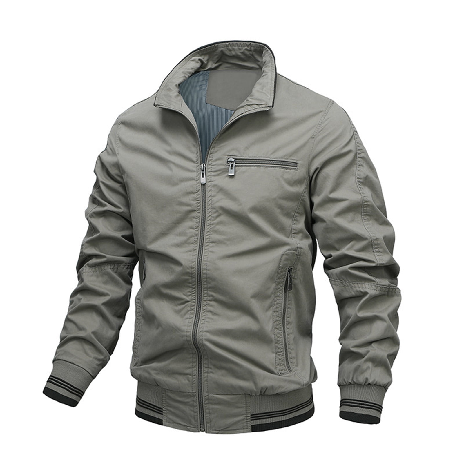 Qertyioot Hauts pour Hommes Mode Veste Décontractée Extérieure à Manches Longues Manteau Chaud