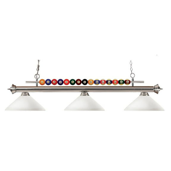 Z-Lite Shark 3 Light Billiard Light in Brushed Nickel