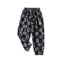 thumbnail image 2 of Cowsor Boys Plaid Sweatpants Fleece Lined Bottom Pants Girls Warm Winter Athletic Jogger Pants Elastic Waisted Kids Clothes, 2 of 3