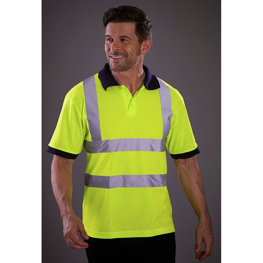Hi Vis High Viz Visibility Short Sleeve Safety Work Polo T Shirt EN471 S-5XL 